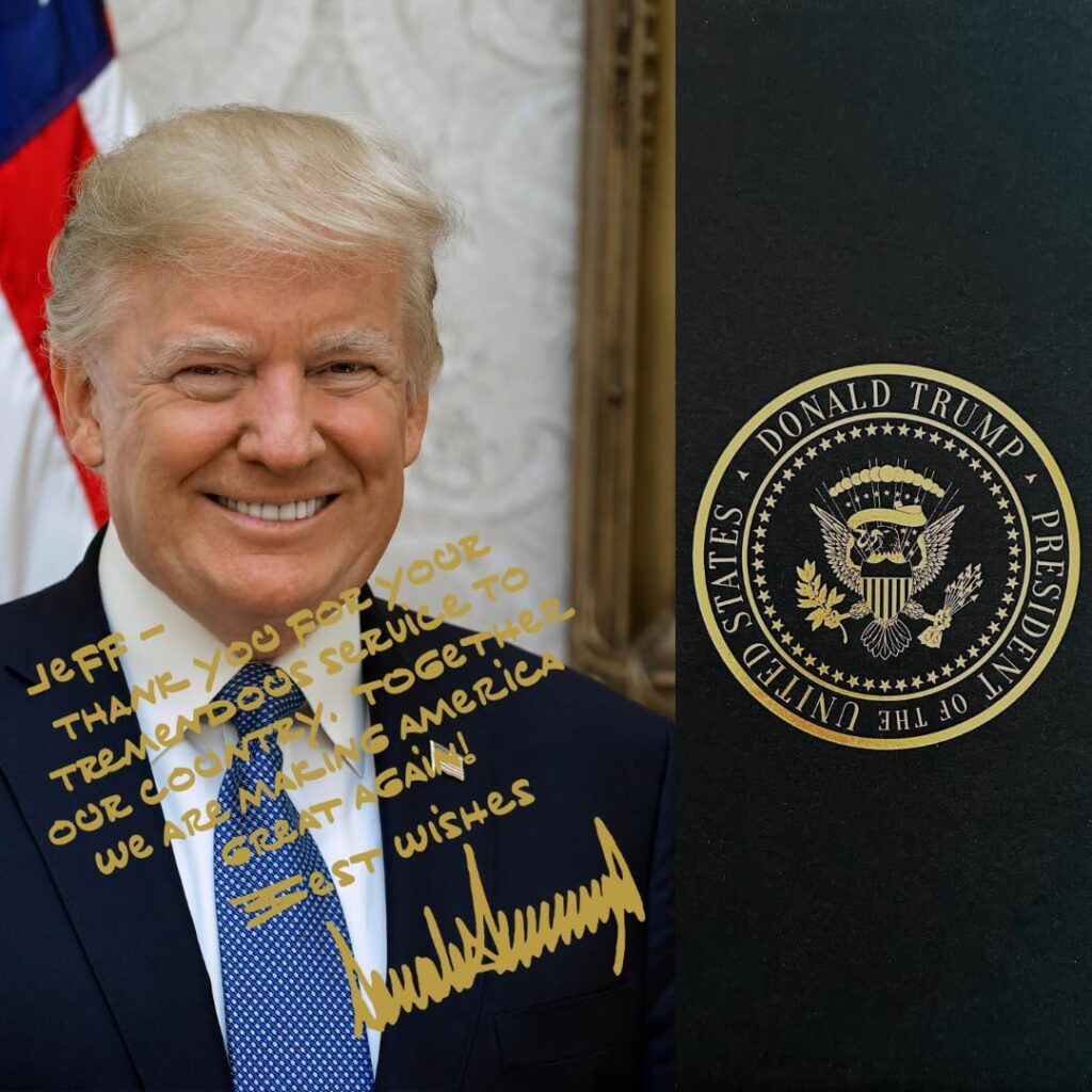 Presidential Gifts Donald Trump Personalized Portrait | Choose Any Message | 8×10 Photo Picture | Signed Custom Message