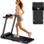 Portable Foldable Treadmills for Home, Walking Pad Treadmill, Lightweight Folding Treadmill with Handle, 3.0 HP Treadmills for Exercising, 300 LBS Capacity, with LED Display