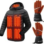 Venustas Unisex Dual-Control Heated Jacket (Black, XL) &Heated Gloves for Men & Women (Black, L)