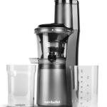 nutribullet Slow Juicer, Slow Masticating Juicer Machine, Easy to Clean, Quiet Motor & Reverse Function, BPA-Free, Cold Press Juicer with Brush, 150 Watts, Charcoal Black, NBJ50300, 24-oz