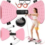 RENRUI Waist Twister Machine Exercise Fitness Tool, Ab Twister Board with the Smart LED Digital Monitor, 300lbS Capacity & 20dB Ultra-Quiet, Anti-Slip Home Gym Workout Equipment for Women Belly Fat