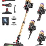 Cordless Vacuum Cleaner, 600W 50Kpa 70Mins, Vacuum Cleaners for Home, Stick Vacuum with Anti-Tangle Brush, Wall Mount Charge, Rechargeable Cordless Vacuum for All Floor/Sofa/Pet Hair/All Floor