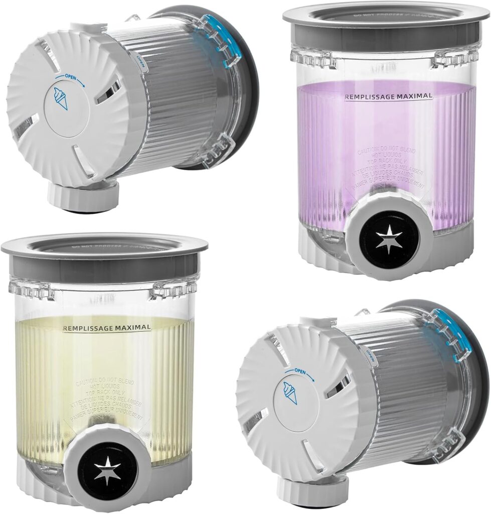 4 Pack Replacement Creami Pints and Lids for Ninja NC700 NC701 Series – Dishwasher Safe & BPA-Free Containers Compatible with Ninja Swirl Ice Cream & Soft Serve Makers