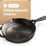 Greater Goods 10-Inch Cast Iron Skillet, Organically Pre-Seasoned, Heavy-Duty Pan for Frying, Baking, Grilling, Indoor and Outdoor Cooking