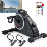 Sunny Health & Fitness Dual Function Under-Desk Bike Trainer, Mini Exercise Machine for Senior Training, Arm/Leg Cardio Cycle Workout, Optional Magnetic, Motorized w/Free SunnyFit App Connection