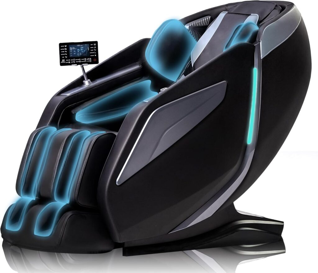 4D Massage Chair: Full Body Zero Gravity Massage Chair Full Body SL Track Chair Massage Black