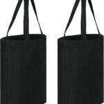 Canvas Tote Bags – 2 Pcs Multi-Purpose Reusable Bags – Perfect for Grocery, Shoppping & DIY Gifts