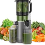 Juicer Machines, 5.4″ Extra Large Feed Chute Fit Whole Fruits & Vegetables, Slow Masticating Cold Press Juicer Easy to Clean, 250W, High Juice Yield