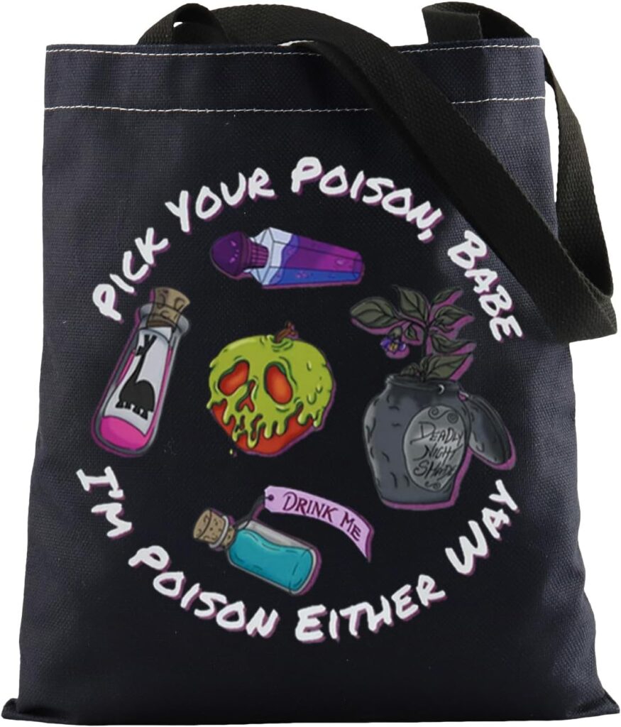KUIYAI Witch Poison Shoulder Bag Singer Inspired Tote Bag WDW Villains Gift Song Lyrics Spooky Gift