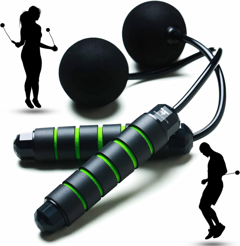 Weighted Cordless Jump Rope – Adjustable Length Ropes Ropeless Jump Rope For Beach Body – Eliminate Dad Bod With Indoor Jumprope – Cordless Jumping Rope Great For Improving Fitness In Small Spaces