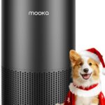 Air Purifiers for Home Large Room Pets Up to 1300 Sq Ft, MOOKA H13 True HEPA Air Purifier Cleaner with 360° Air Inlet, Fragrance, 13dB Air Purifier for Bedroom Wildfire Smoke Pet Dust Pollen (Black)