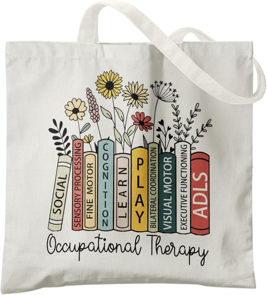 Occupational Therapist Gifts,OT Gifts, Occupational Therapist Canvas Tote Bags for Women, Reusable Grocery Bags