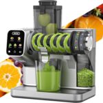 WETIE Cold Press Juicer, Powerful Juicer Machines with Adjustable Juicing Pressure, 99% High Juice Yield, Quiet Slow Masticating Juicer with Touch Screen, 3.54” Feed Chute, Easy to Clean with Brush