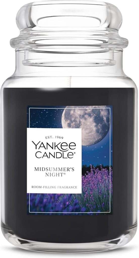 Yankee Candle Mid Summer’s Night Scented Candle, 22oz Large Jar with up to 150 Hour Burn, Giftable