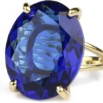 Oval Sapphire Ring – Artisan Precious Gemstone Rings – Handmade 14K Gold Statement Ring – Fashion, Bridal, Birthstone, Engagement, Anniversary Ideas for Women