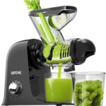 SiFENE Cold Press Juicer Machine, Compact Single Serve Slow Masticating Juicer, Vegetable and Fruit Juice Extractor Maker Squeezer, Easy to Clean, Non-BPA (Black)
