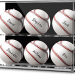 Acrylic Baseball Display Case Wall Mounted Display Holder Shadow Box Clear Baseball Holder Removable Ball Stand for Collector Memorabilia Autograph Case (2 Tiers for 6 Balls)