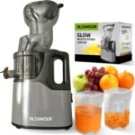 Electric Masticating Cold Press Juicer – Easy to Clean Cold Press Juicer Machine – Quiet Operation – Extra Large Chute for Whole Vegetables & Fruit