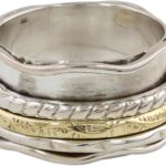 NOVICA Artisan Handcrafted .925 Sterling Silver Meditation Spinner Ring Brass Indian ‘Spinning Grace’