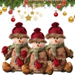 Christmas Gift Bags Zipper Design, Reusable Flax Fabric Christmas Bags For Candy, Apples (Style A)