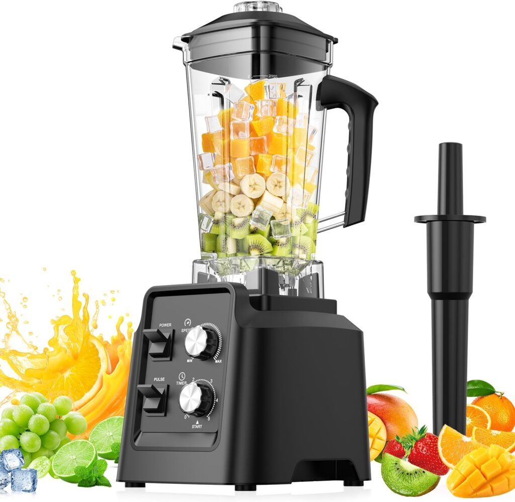 Blender for Smoothies – Countertop Blenders with 68oz Dishwasher-Safe Pitcher, Blenders for Kitchen, Ice Crushing & Frozen Fruit, BPA Free