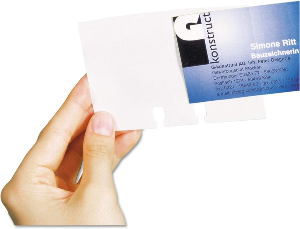 Durable Visifix & Telindex Business Card Sleeves Extension Set, Transparent, 40-Pack – for Cards up to 2.75″ x 4.125″ – Business Card Sleeves – Pack of 40