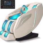 Full Body Zero Gravity Massage Chair with Body Scan 4D Intelligent Shiatsu Strecth Massage, Back/Leg Heated with AI Voice Control Bluetooth Speaker Airbags SL Track Massage Beige