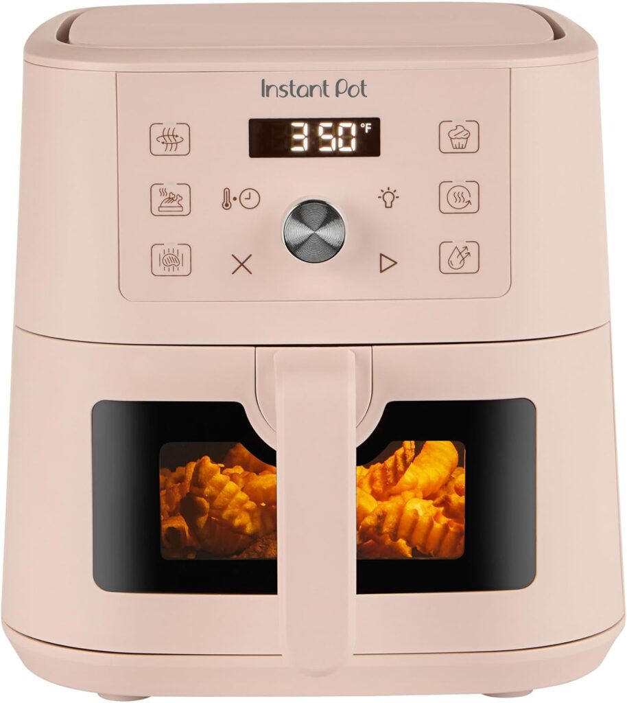 Instant Pot 4QT VORTEX 6-in-1 Mini Air Fryer, Air fry, Bake, Roast, Broil, Dehydrate or Reheat, Rosewater, 4 Quarts