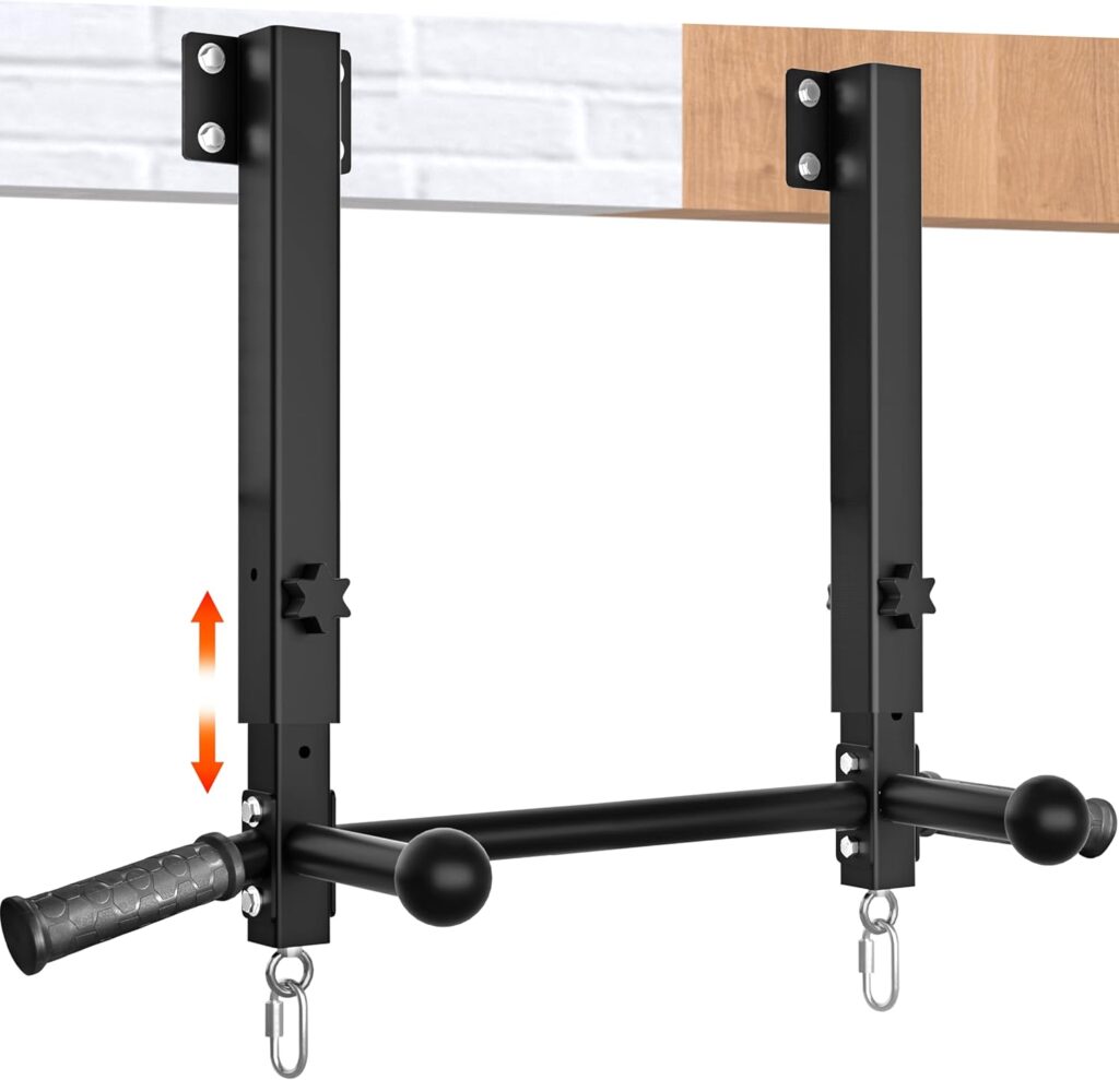 Pull Up Bar Joist Mounted -800 lbs Adjustabl Heavy Duty Chin Up Bar, Perfect for Garage, Beam and Rafter Mounting, Easy Installation Pullup Bar, Ideal for Multiple Grip Options