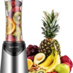 La Reveuse Smoothies Blender Personal Size 300 Watts with 18 oz BPA-Free Portable Travel Sports Bottle, Silver