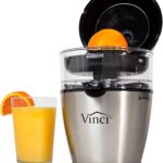 Vinci Hands Free Electric Citrus Juicer, 1-Button Juicer Machine, Orange Lime Grapefruit Lemon Squeezer, Easy to Clean Orange Juicer Squeezer, Black/Stainless Steel