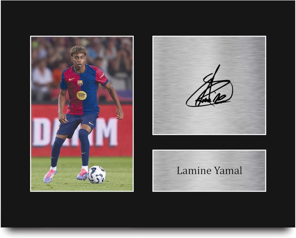 HWC Trading Lamine Yamal Barcelona Gifts Printed Signed Autograph Picture for Soccer Fans and Supporters – US Letter