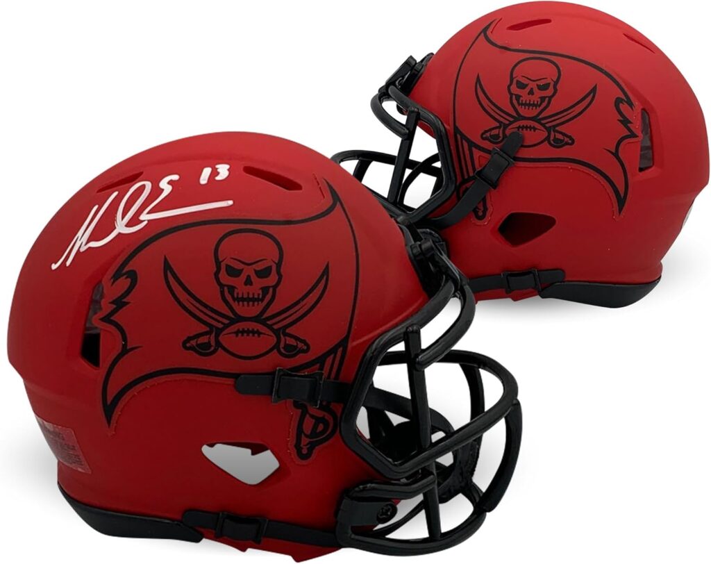 Mike Evans Autographed Tampa Bay Buccaneers Signed Football Rave Mini Helmet Beckett COA