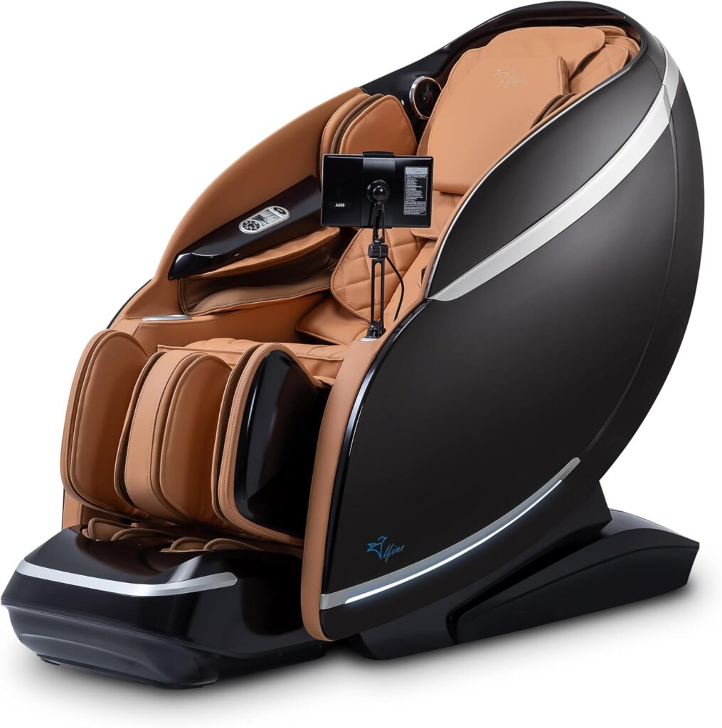 Alfine A688 Heaven Duet Massage Chair-4D & 3D Dual-Mechanism Zero Gravity Recliner with Yoga Stretch and Electric Automatic Footrest Extension-Full Body Relaxation (Brown)