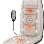 Vibration Back Massager with Heat, Massage Chair Pad with 10 Vibration Motors & 2 Heating Levels, Chair Massager for Recliner, Sofa, Gifts for Mom Dad Woman Man, Beige