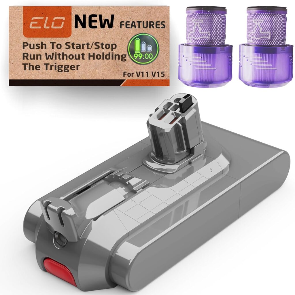 Auto Trigger V11 V15 Battery for Dyson V11 Vacuum and V15 Vacuum Cleaner SV15 SV22 SV47 (Not for Screws Insallation Style Vacuums) – Built in Trigger Lock with BMS – Advanced BMS for Easy Operation