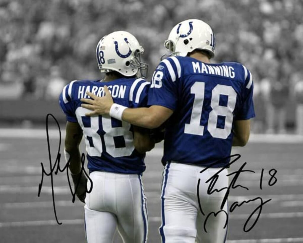 Ikonic Fotohaus Peyton Manning Marvin Harrison Signed Photo Autograph Print Wall Art Home Decor