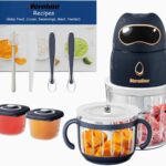 Baby Food Maker, 10-in-1 Baby Food Processor Set with 2 Glass Bowls (600ml+300ml), Baby Food Blender for Baby Puree, Fruit, Meat, Vegatable, Baby Food Storage Containers, Baby Essentials