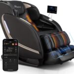 EASPEARL 2025 Massage Chair, 4D Full Body Zero Gravity Massage Chairs with APP, SL Track Shiatsu Stretch Massage Recliner Chair with Electric Footrest, Heat, Foot Rollers, Body Scan(Black)