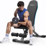 MERACH Weight Bench, Foldable Weight Benches for Home Gym with 990 LBS, Adjustable Weight Bench with 72 Training Angles, Incline Bench Press for Full Body