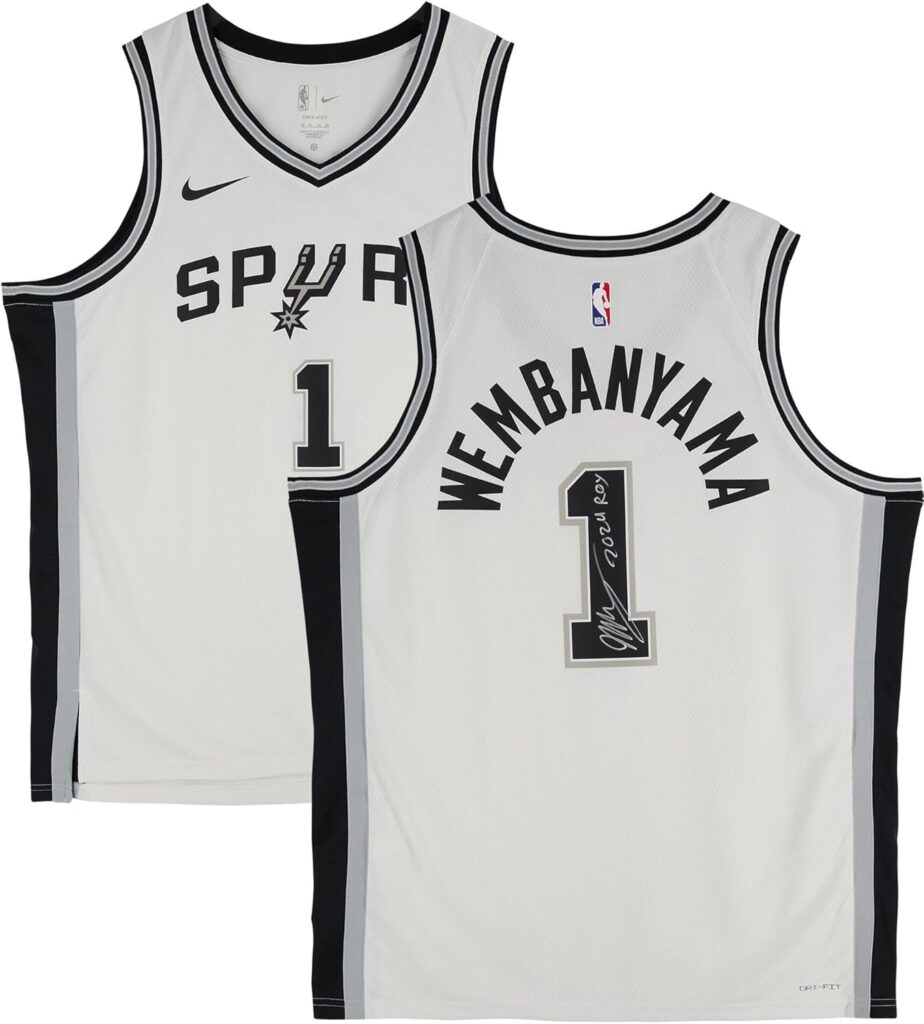 Victor Wembanyama San Antonio Spurs Autographed Nike Association Edition Swingman Jersey with “2024 ROY” Inscription – Autographed NBA Jerseys