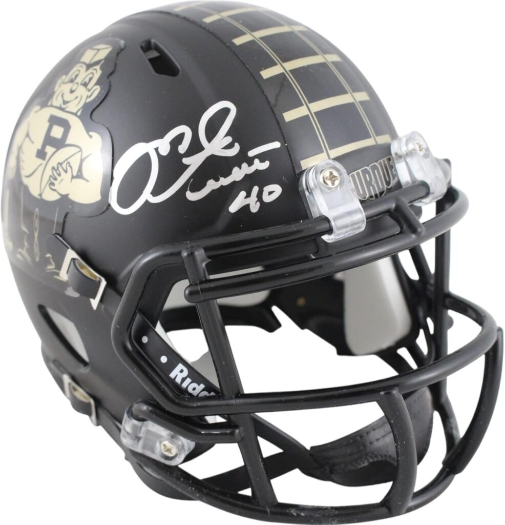 Mike Alstott Signed Purdue Boilermakers Vintage Pete Mini Helmet Beckett 50200 – Autographed College Mini Helmets