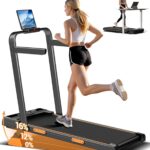3 in 1 Walking Pad Treadmill with 16% Incline, Folding Treadmill with Handle Bar, Portable Treadmills for Home Small, 330 Lbs Capacity