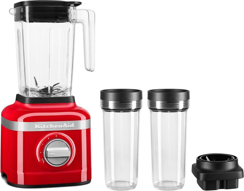 KitchenAid K150 3 Speed Ice Crushing Blender with 2 Personal Blender Jars – KSB1332Y – Passion Red