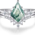 Natural Gemstone Rings Sterling Silver Engagement Rings for Women Kite Cut Lapis Lazuli Wedding Rings Lapis Lazuli Promise Ring Gift For Valentine’s Day Size 5-9