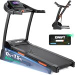 THERUN Incline Treadmill for Running and Walking, 300 lbs Weight Capacity Folding Treadmill with 0-15% Auto Incline, Wide Belt, 3.5HP, App, Heart Rate