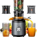 Juicer Machines, Cold Press Juicer with 4.2” Large Feed Chute, Fit Whole Fruit and Vegetable Slow Juice Extractor Machine, 250W Masticating Juicer Easy To Clean, High Juice Yield, BPA Free