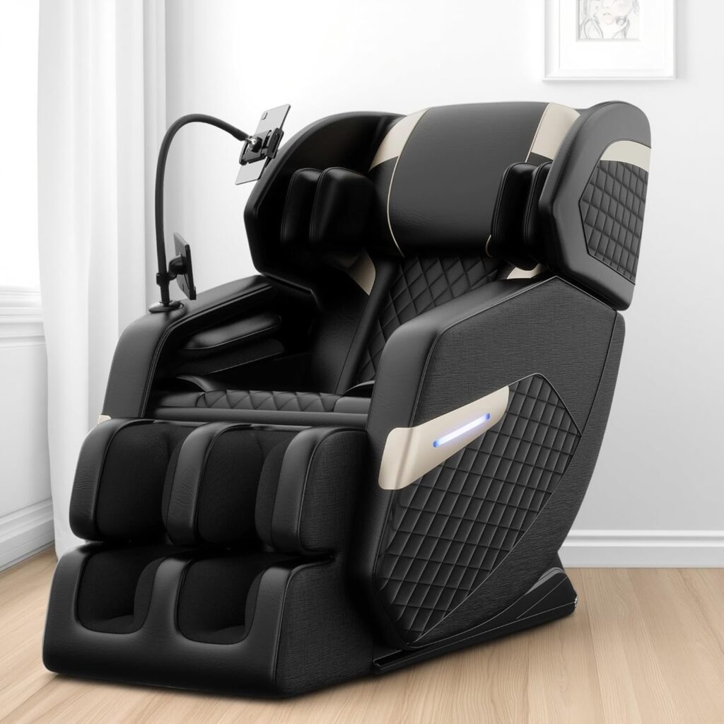 GDFStudio Massage Chair Full Body,Zero Gravity Recliner,2025 Massage Recliner Chair Whit 6 Massage Rollers – Foot Relief,Airbag Massage,Bluetooth Speaker,Repid Heating,Black