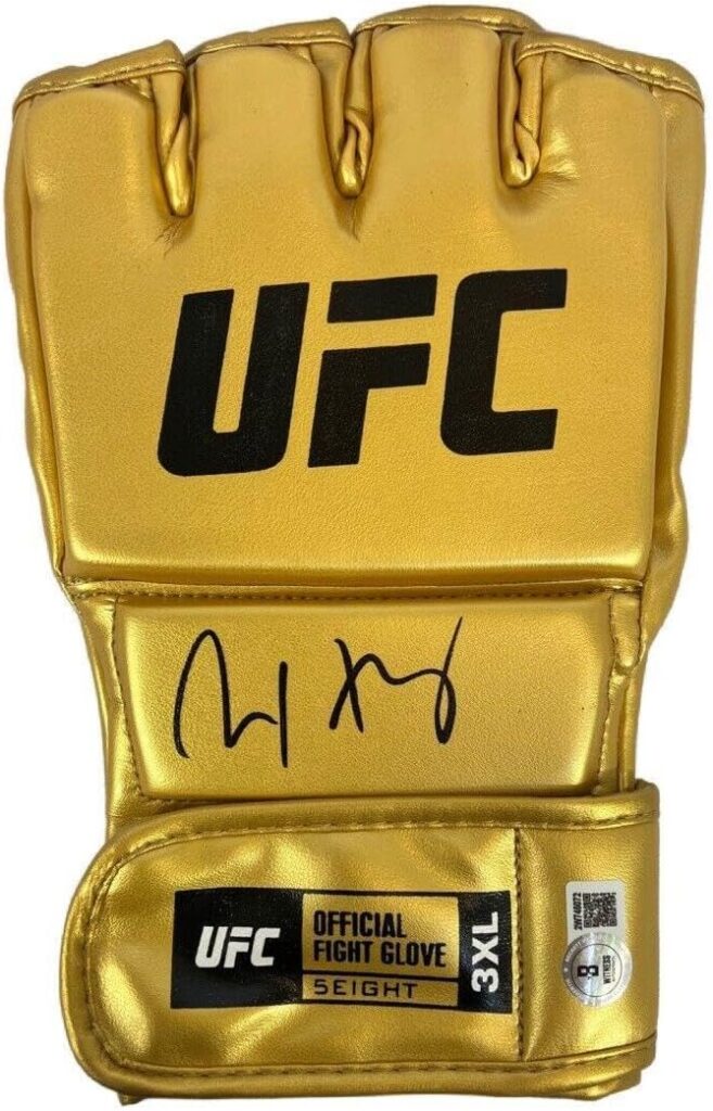 Max Holloway autographed signed gold glove UFC BAS Blessed – Autographed UFC Gloves