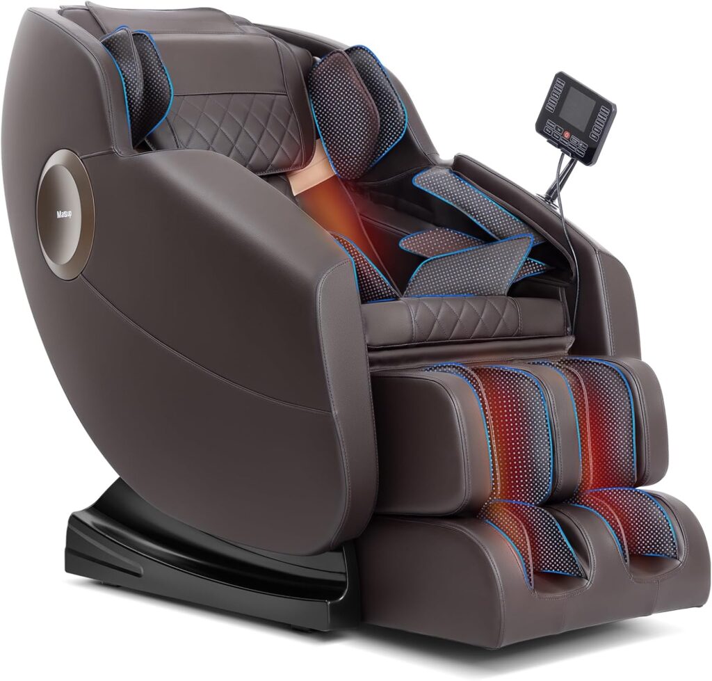 Massage Chair, Zero Gravity Full Body Massage Chair, Shiatsu Recliner with 14 Massage Points, Lumbar & Calf Heating, 20 Auto Modes, Spacious Massage Area, Bluetooth Speaker, Touch Screen Controller